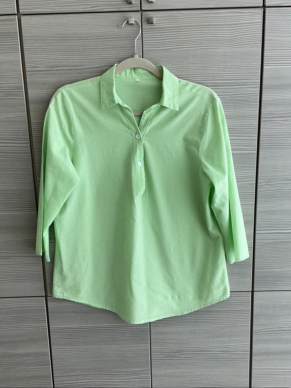 SHEIN Mint Green Button-Down Women’s Cotton Casual blouse
